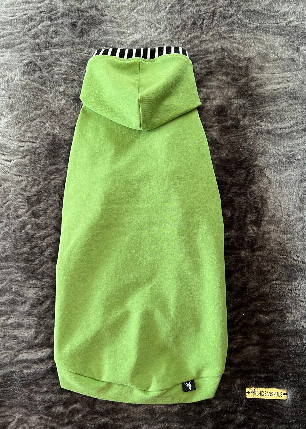 Chandail long à capuche Henley - Vert & rayé