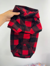 Load image into Gallery viewer, Hoodie de polar - Plaid rouge