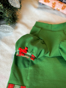 Robe Puffy - Carreaux rouges et verts