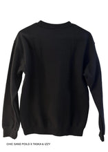 Load image into Gallery viewer, Crew neck noir HUMAIN - J&#39;suis une QUEEN