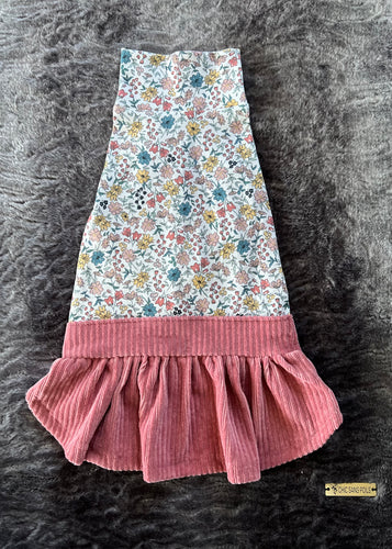 Robe manches longues - Vintage fleuri & corduroy