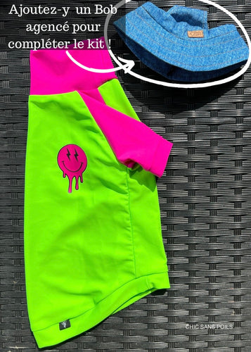 UV Protection SPF 50+ - Retro Neon Green & Pink