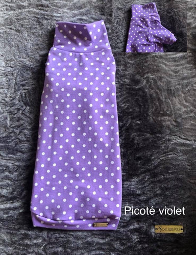 Long sleeve turtleneck - Purple polka dot