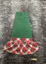 Load image into Gallery viewer, Robe manches longues - Vert &amp; plaid lin rouge &amp; vert