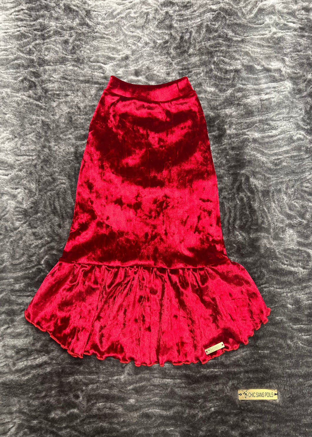 Robe manches longues - Rouge velours