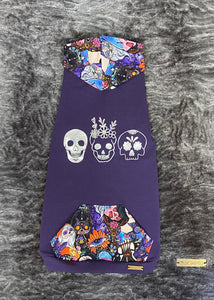 Long Hooded Sweater - Sugar Skulls