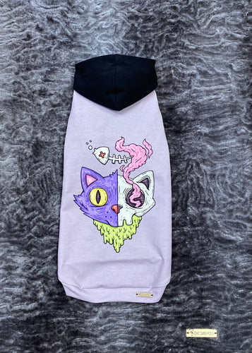 Long Hooded Sweater - Zombie Cat